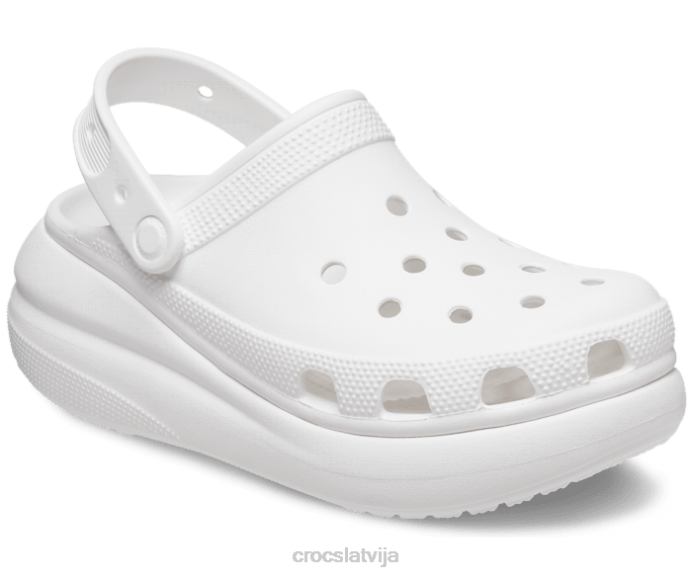 saspiest aizsērējumu sievietes Crocs kurpes N46T36 balts