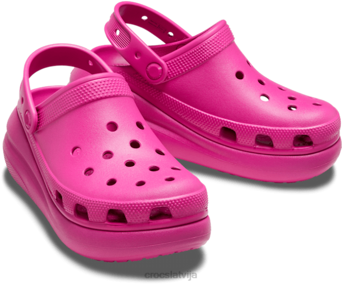 saspiest aizsērējumu sievietes Crocs kurpes N46T40 fuksijas jautrība