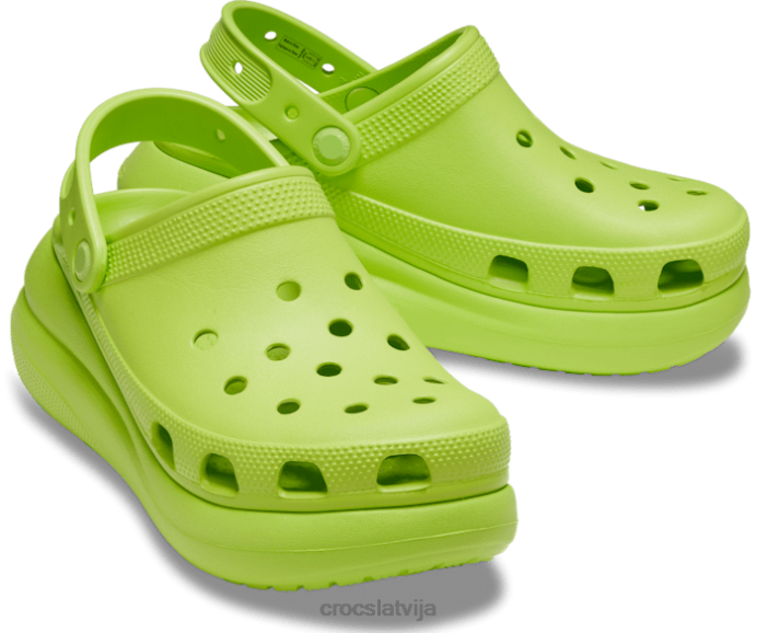 saspiest aizsērējumu sievietes Crocs kurpes N46T42 limeade