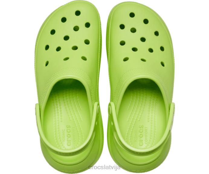 saspiest aizsērējumu sievietes Crocs kurpes N46T42 limeade
