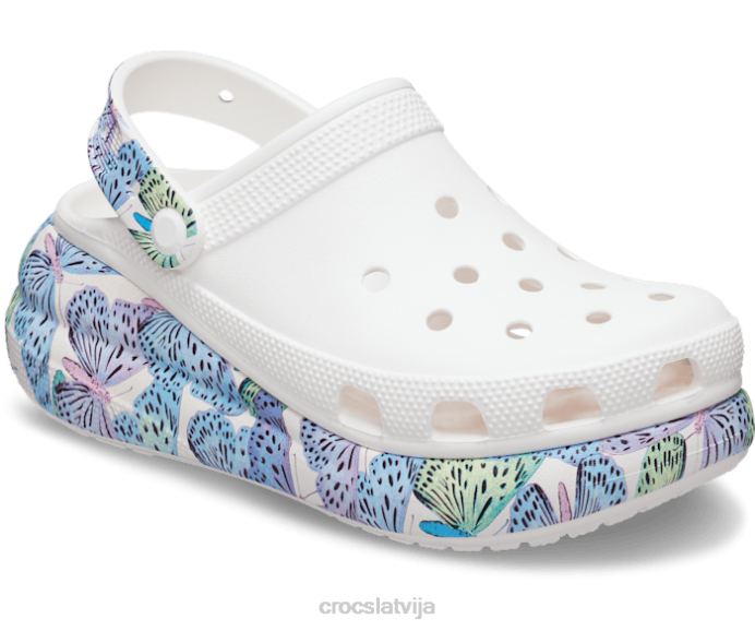 simpātiju tauriņu tupele sievietes Crocs kurpes N46T121 balts/multi