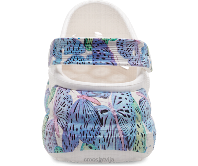 simpātiju tauriņu tupele sievietes Crocs kurpes N46T121 balts/multi