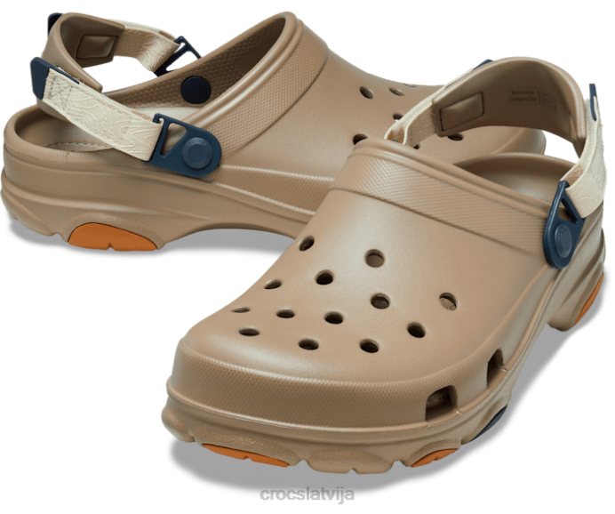 visurgājējs koka tupele sievietes Crocs kurpes N46T107 haki/multi