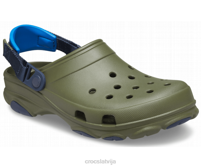 visurgājējs koka tupele sievietes Crocs kurpes N46T110 armija zaļa/navy