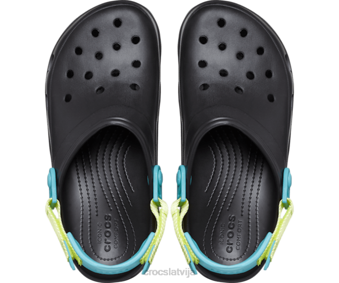 visurgājējs koka tupele sievietes Crocs kurpes N46T111 melns/multi