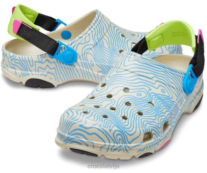visurgājējs topogrāfiskais aizsprostojums sievietes Crocs kurpes N46T135 kauls/multi