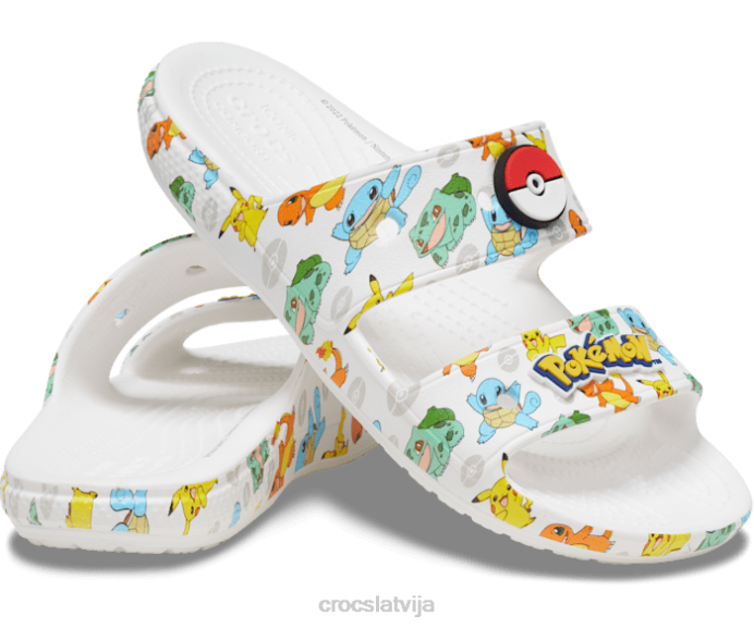 klasiskās pokemon sandales sievietes Crocs kurpes N46T327 balts/multi
