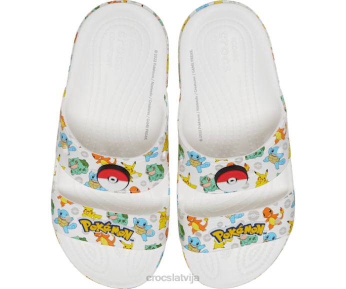 klasiskās pokemon sandales sievietes Crocs kurpes N46T327 balts/multi