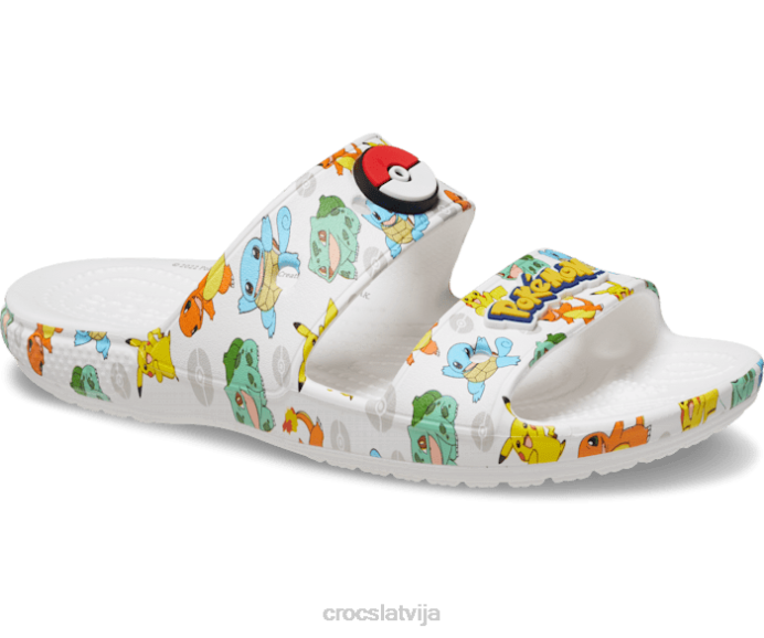 klasiskās pokemon sandales sievietes Crocs kurpes N46T327 balts/multi