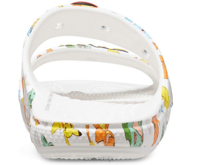 klasiskās pokemon sandales sievietes Crocs kurpes N46T327 balts/multi