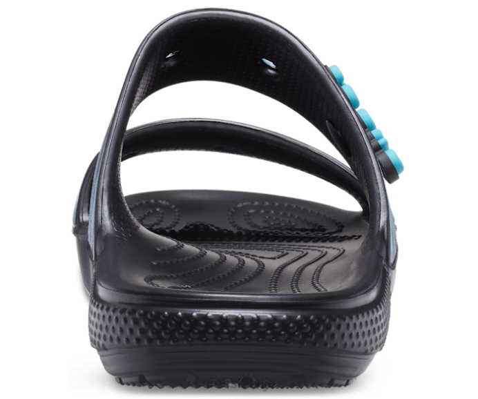 klasiskas grafiskas sandales ar kaklasaiti sievietes Crocs kurpes N46T321 multi/melns