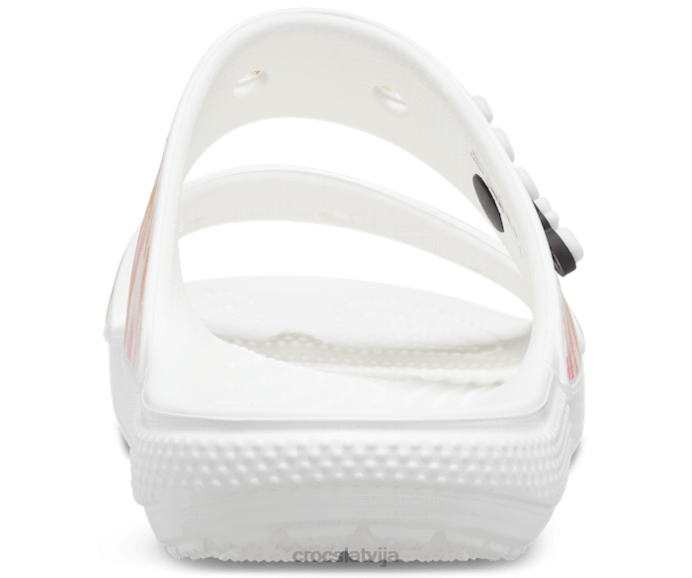 klasiskas grafiskas sandales ar kaklasaiti sievietes Crocs kurpes N46T322 multi/balts