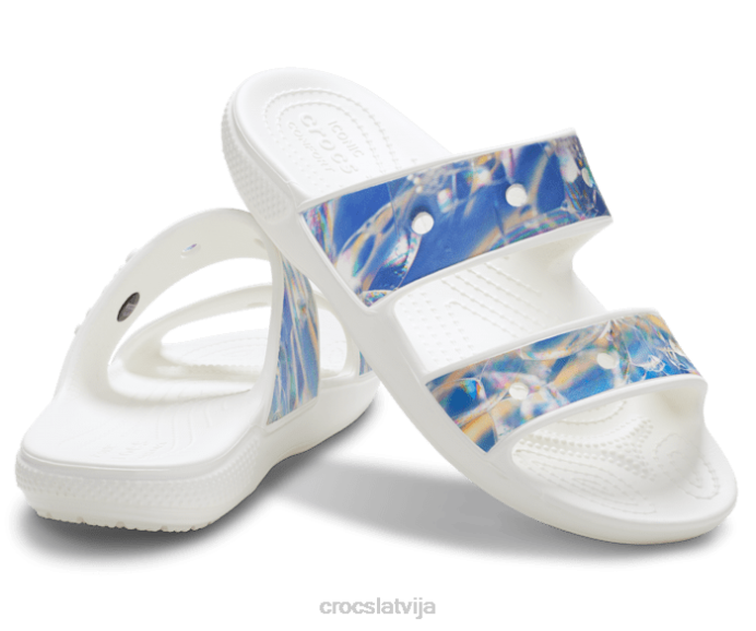 klasiskas hiperreālas sandales sievietes Crocs kurpes N46T315 multi/balts