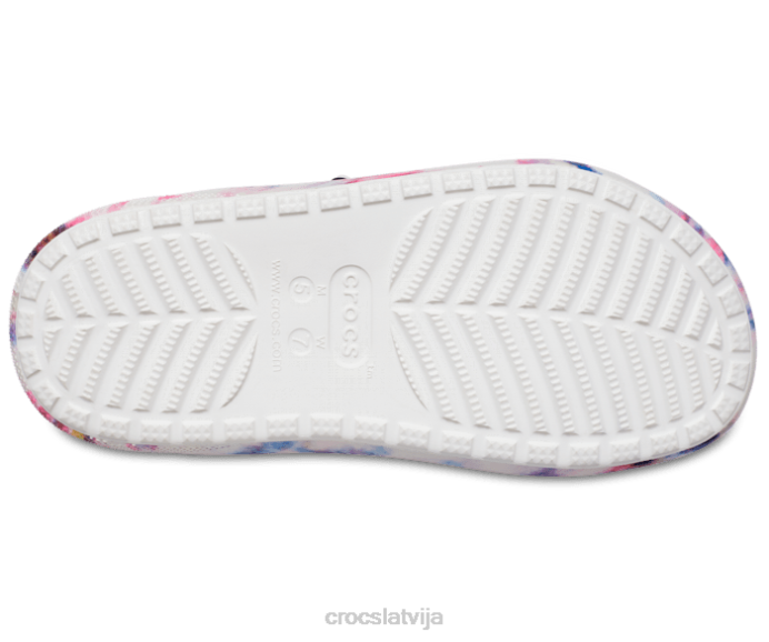 klasiskas, mājīgas kaklasaites krāsas grafiskās sandales sievietes Crocs kurpes N46T229 granāts/multi