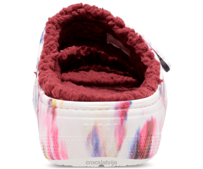 klasiskas, mājīgas kaklasaites krāsas grafiskās sandales sievietes Crocs kurpes N46T229 granāts/multi