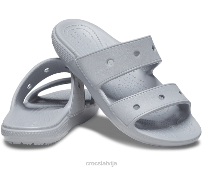 klasiskas sandales sievietes Crocs kurpes N46T337 gaiši pelēks