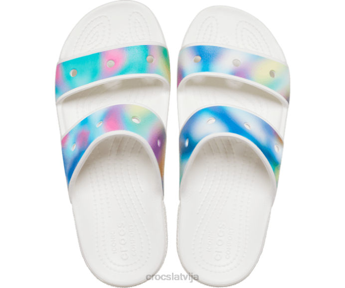 klasiskas solarizētas sandales sievietes Crocs kurpes N46T309 balts/multi