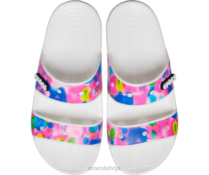 klasiskas solarizētas sandales sievietes Crocs kurpes N46T310 balts/rozā