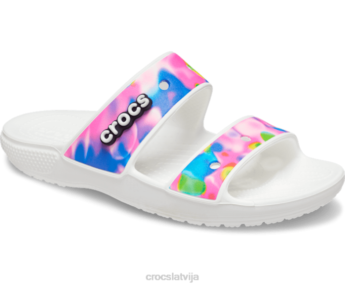 klasiskas solarizētas sandales sievietes Crocs kurpes N46T310 balts/rozā