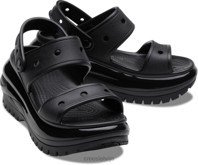 mega crush sandales sievietes Crocs kurpes N46T273 melns