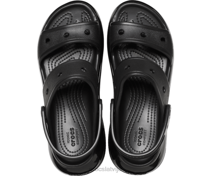 mega crush sandales sievietes Crocs kurpes N46T273 melns