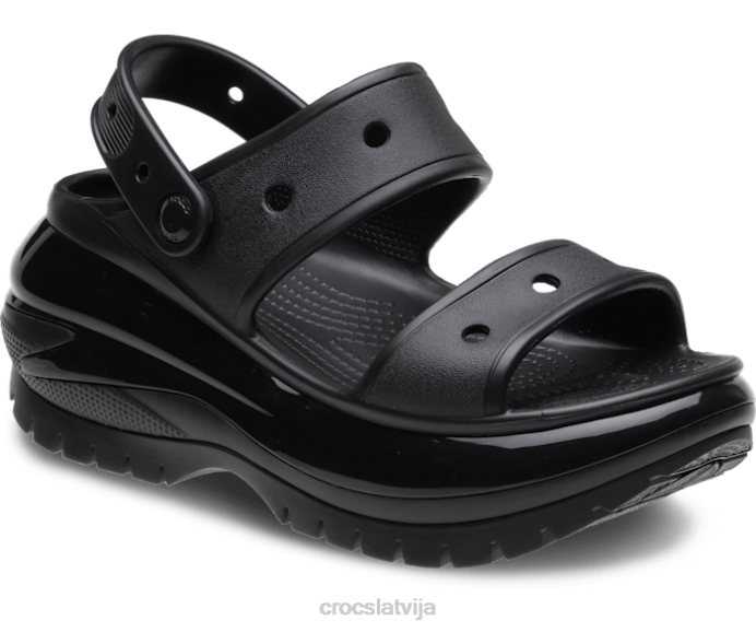 mega crush sandales sievietes Crocs kurpes N46T273 melns