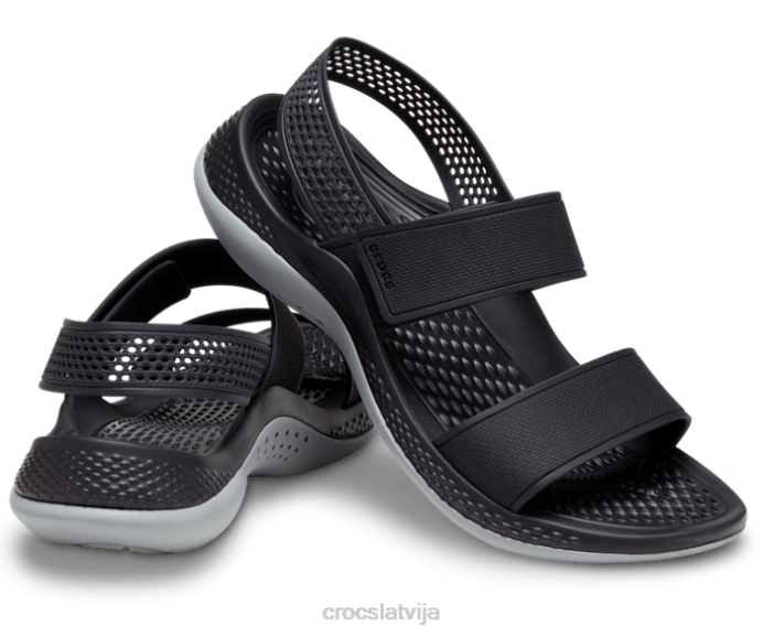 sandales literide 360 sievietes Crocs kurpes N46T313 melns/gaiši pelēks