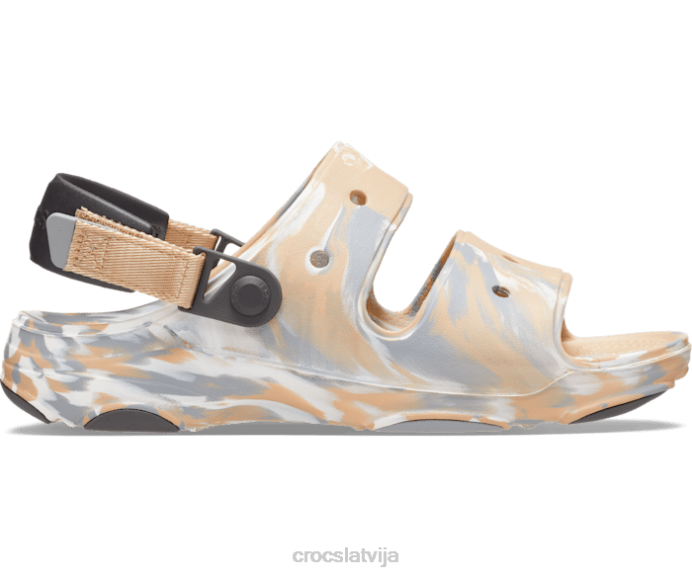 visurgājējas marmora sandales sievietes Crocs kurpes N46T317 chai/multi