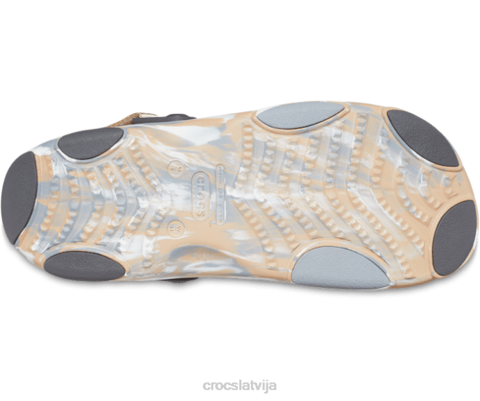 visurgājējas marmora sandales sievietes Crocs kurpes N46T317 chai/multi