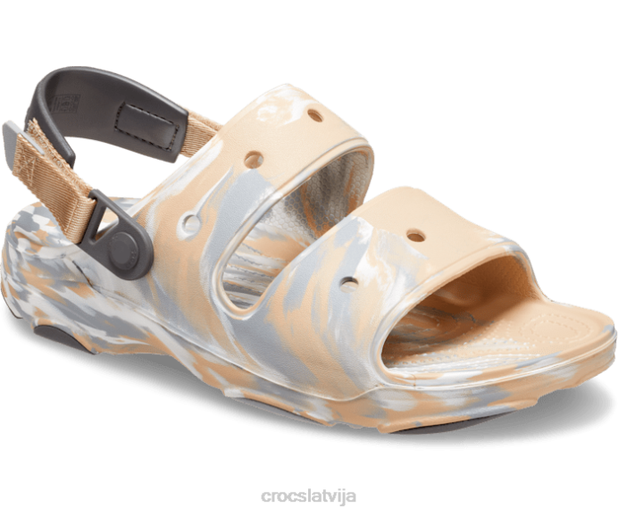 visurgājējas marmora sandales sievietes Crocs kurpes N46T317 chai/multi