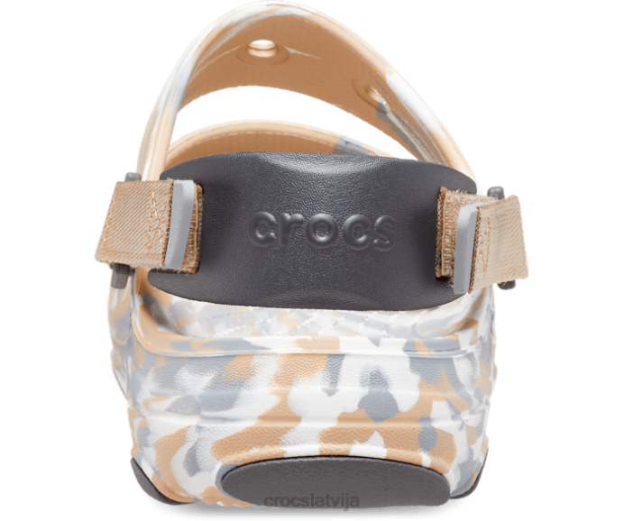 visurgājējas marmora sandales sievietes Crocs kurpes N46T317 chai/multi