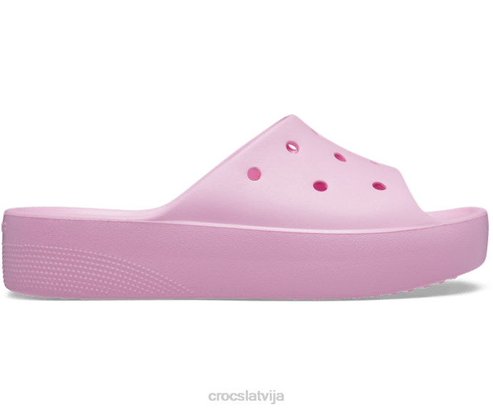 klasisks platformas slidkalniņš sievietes Crocs kurpes N46T343 flamingo