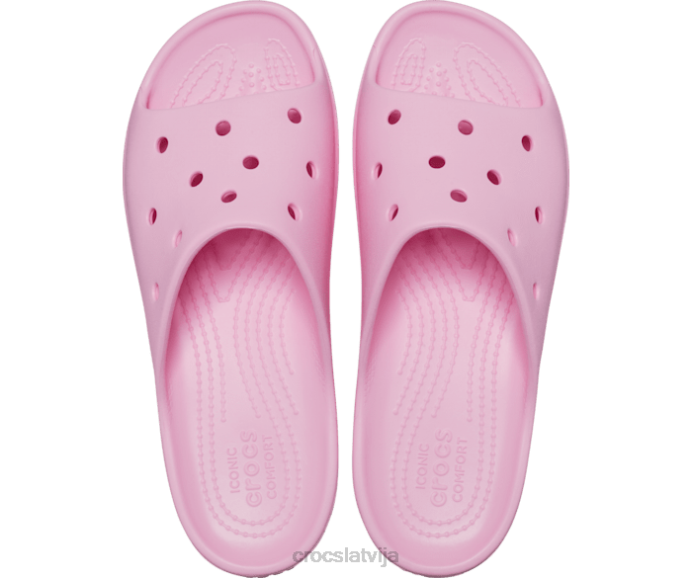klasisks platformas slidkalniņš sievietes Crocs kurpes N46T343 flamingo