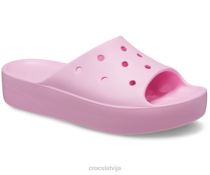 klasisks platformas slidkalniņš sievietes Crocs kurpes N46T343 flamingo