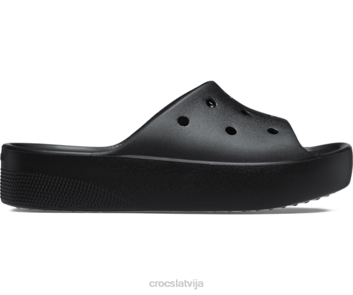 klasisks platformas slidkalniņš sievietes Crocs kurpes N46T344 melns