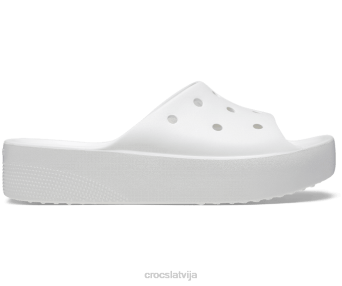 klasisks platformas slidkalniņš sievietes Crocs kurpes N46T345 balts