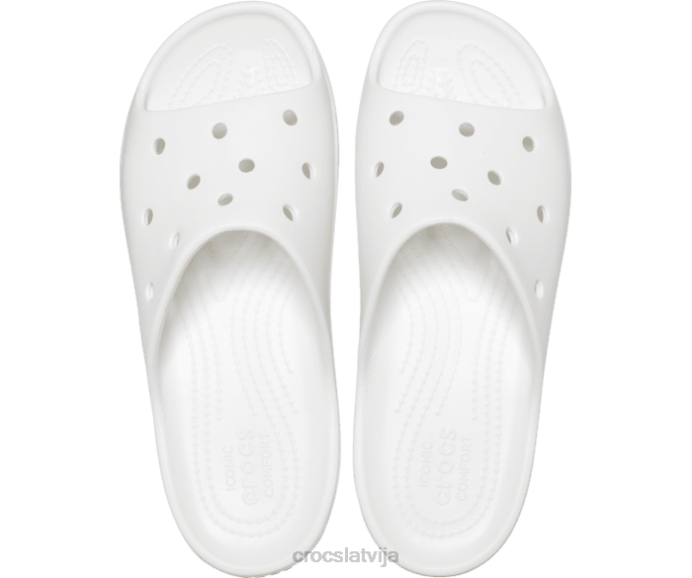 klasisks platformas slidkalniņš sievietes Crocs kurpes N46T345 balts