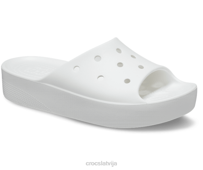 klasisks platformas slidkalniņš sievietes Crocs kurpes N46T345 balts