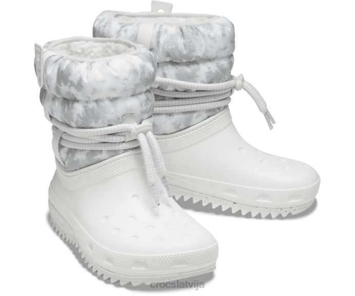 klasiski neo puff luxe zābaki sievietes Crocs kurpes N46T219 gandrīz balts/gaiši pelēks