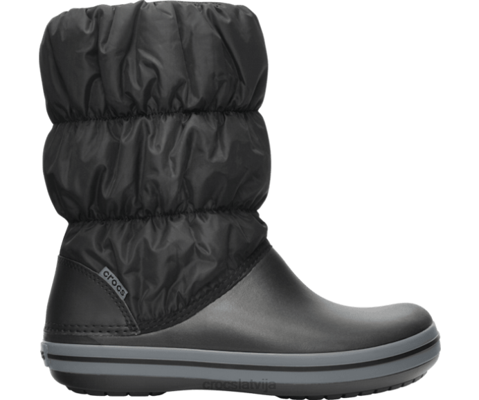 ziemas pufs zābaks sievietes Crocs kurpes N46T214 melns/ogles