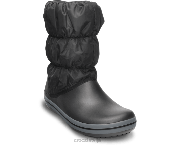 ziemas pufs zābaks sievietes Crocs kurpes N46T214 melns/ogles