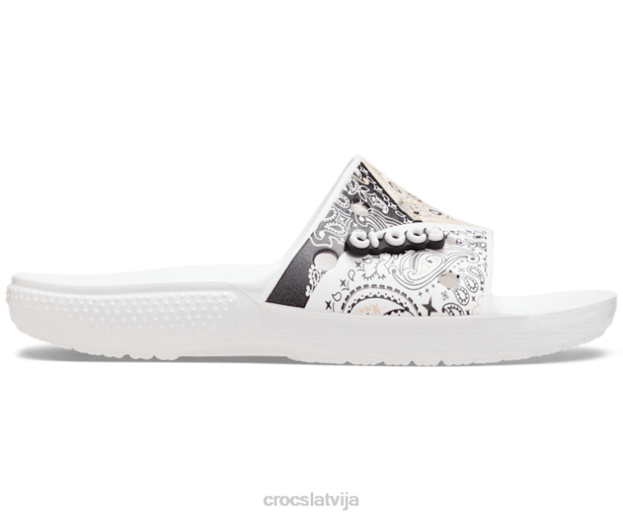 klasisks bandanas slidkalniņš vīriešiem Crocs kurpes N46T471 chai/balts