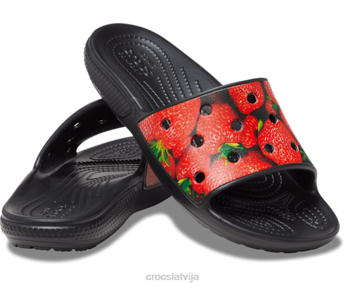 klasisks hiperreāls slaids vīriešiem Crocs kurpes N46T469 sarkans/melns