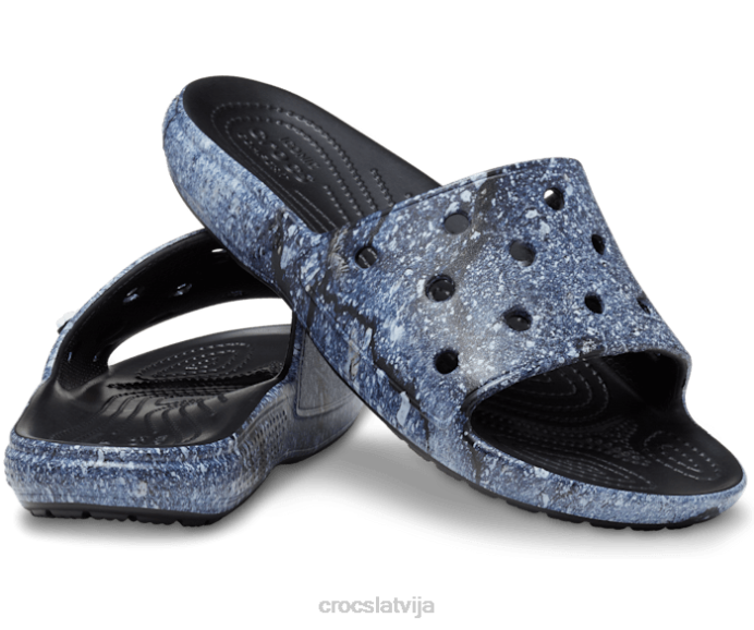 klasisks hiperreāls slaids vīriešiem Crocs kurpes N46T470 multi/melns