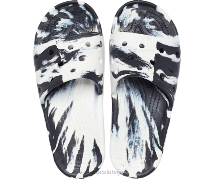 klasisks marmora slidkalniņš vīriešiem Crocs kurpes N46T464 balts melns