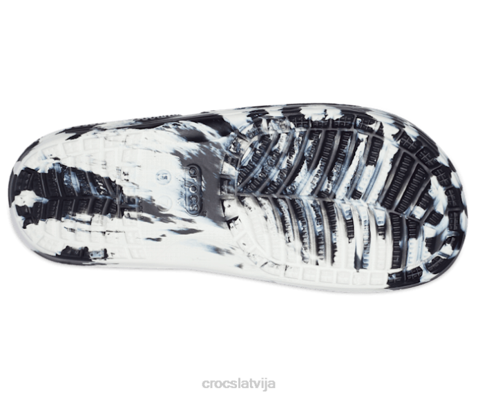 klasisks marmora slidkalniņš vīriešiem Crocs kurpes N46T464 balts melns