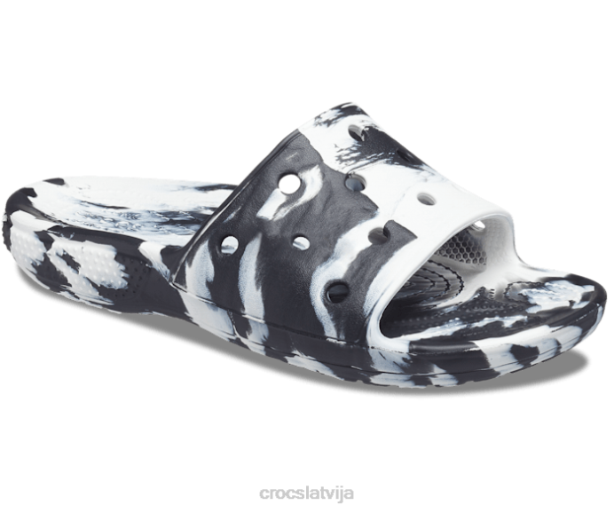 klasisks marmora slidkalniņš vīriešiem Crocs kurpes N46T464 balts melns